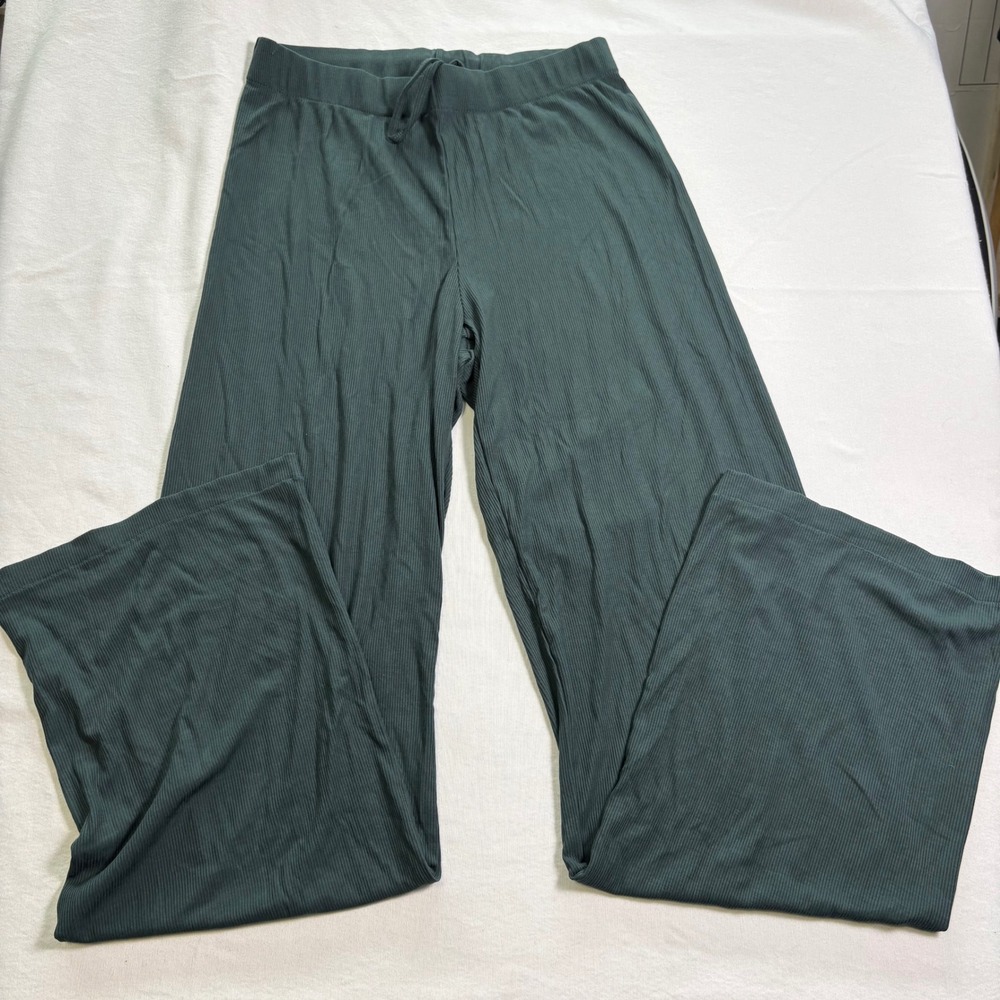 SKIMS, Soft Lounge Rib Sleep Pants, Cypress Green, Size S, MSRP $56